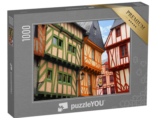 Puzzle de 1000 pièces « Maisons médiévales colorées à Vannes, Bretagne, France »