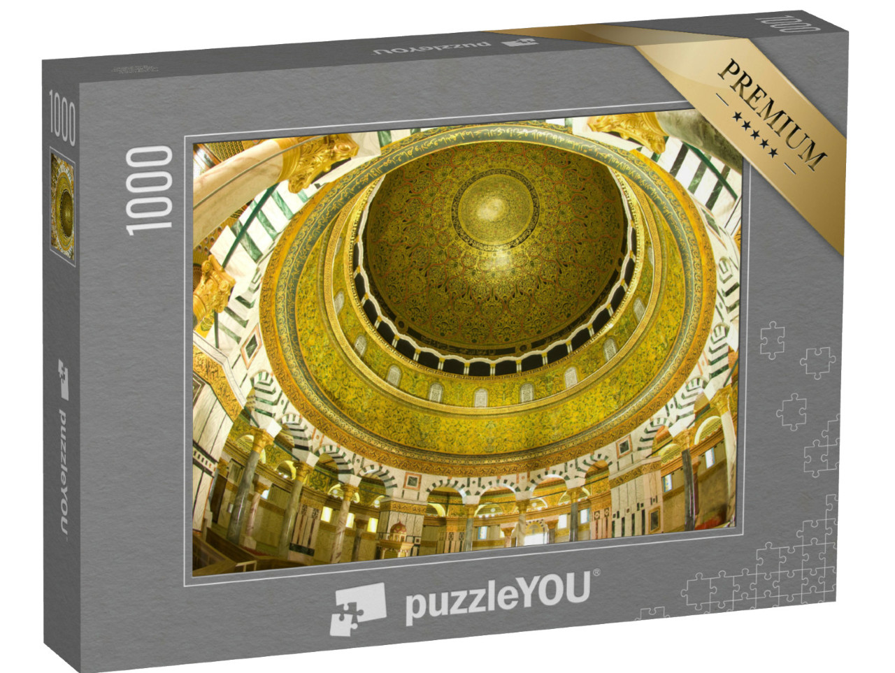 Puzzle de 1000 pièces « Vue intérieure de la coupole du Dôme du Rocher, Jérusalem »