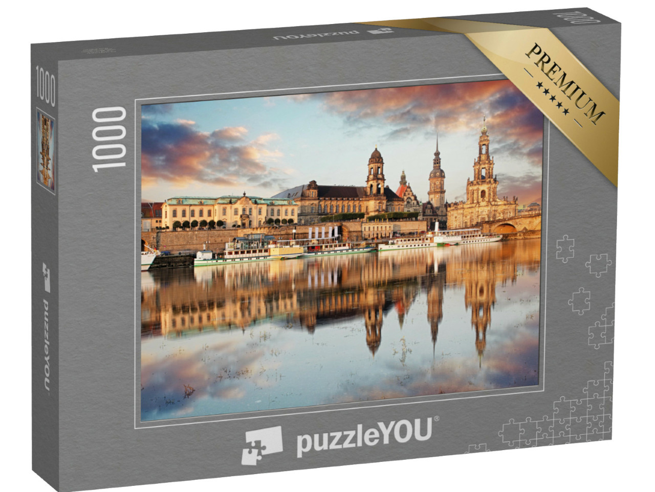 Puzzle de 1000 pièces « Panorama de la vieille ville de Dresde sur l'Elbe »