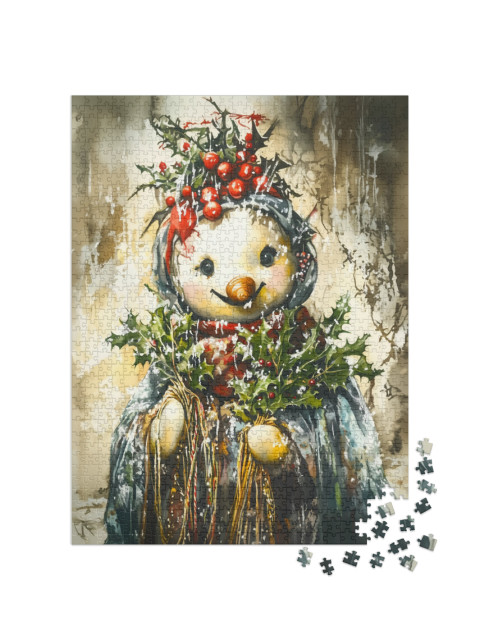 Puzzle de 1000 pièces « Mère Givre décore pour Noël »