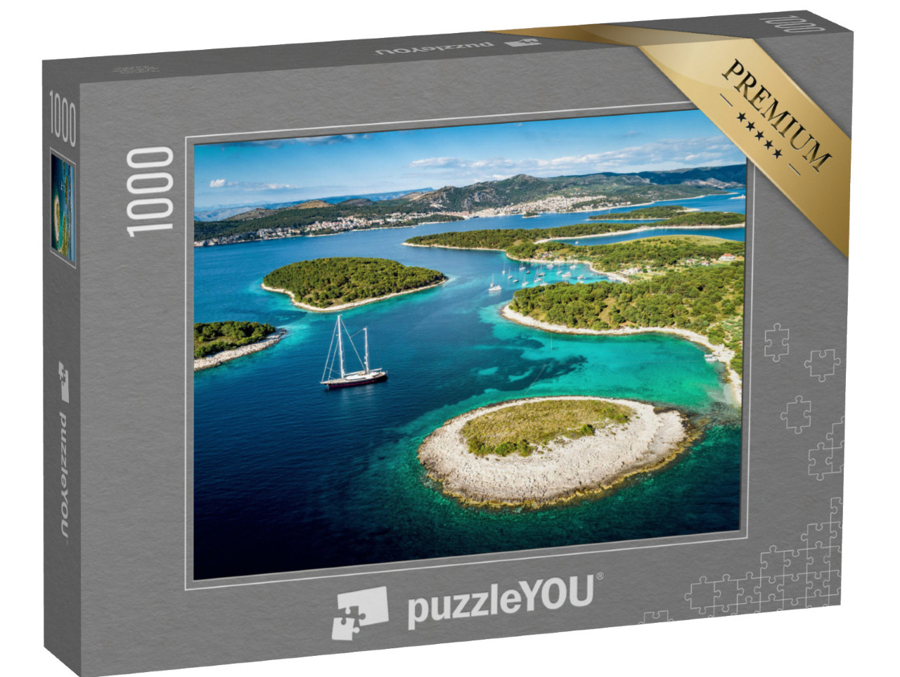 Puzzle de 1000 pièces « Magnifiques îles Paklinski à Hvar, Croatie »