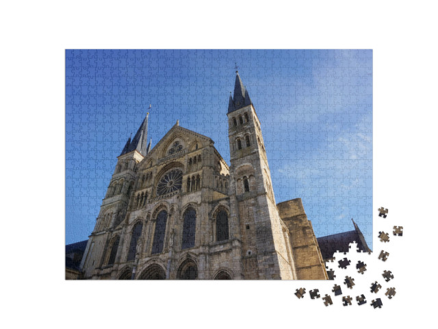 Puzzle de 1000 pièces « Basilique Saint-Remy, église romane historique du 11e siècle »