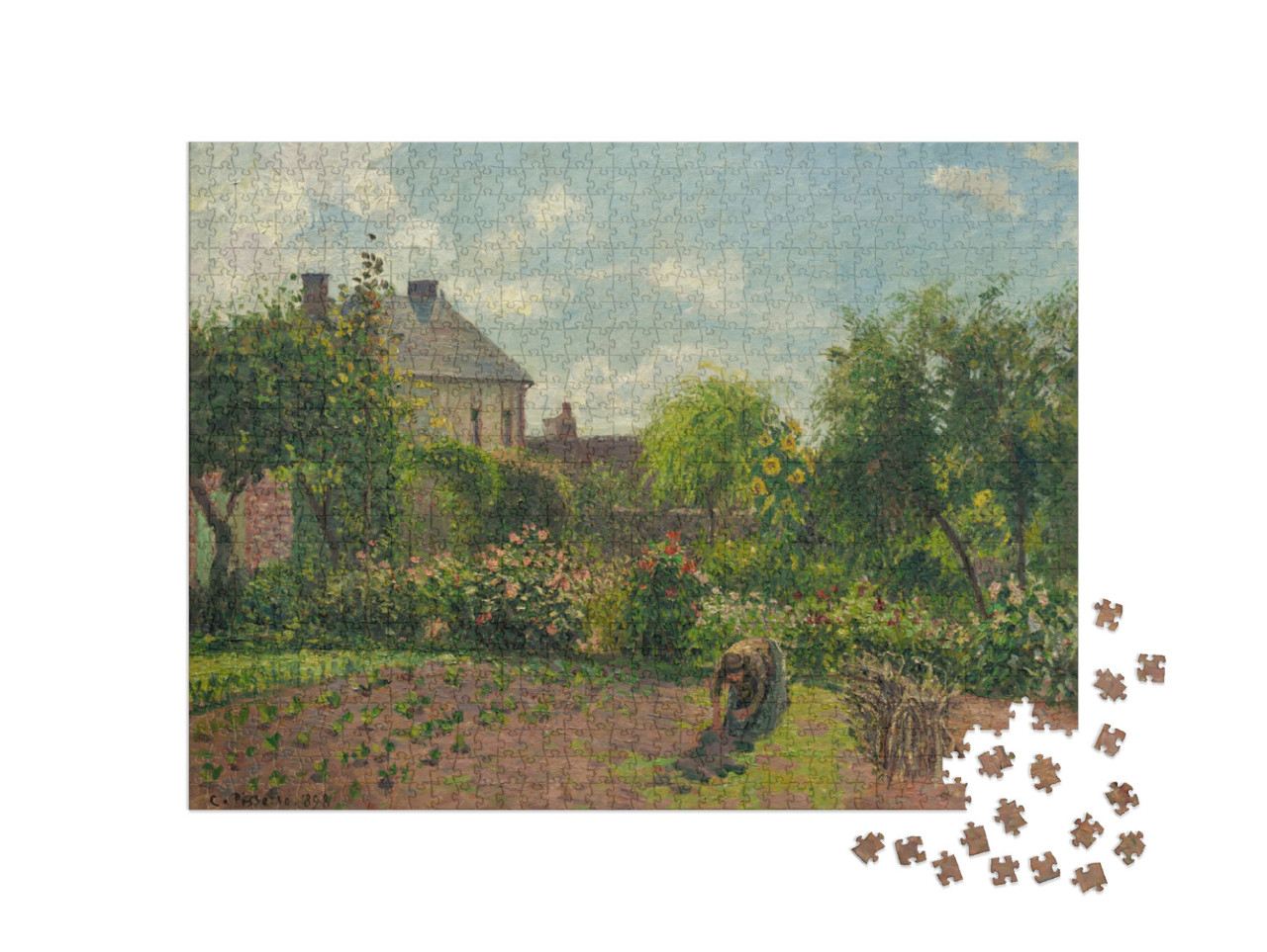 Puzzle de 1000 pièces « Camille Pissarro - Le jardin de l'artiste à Eragny »