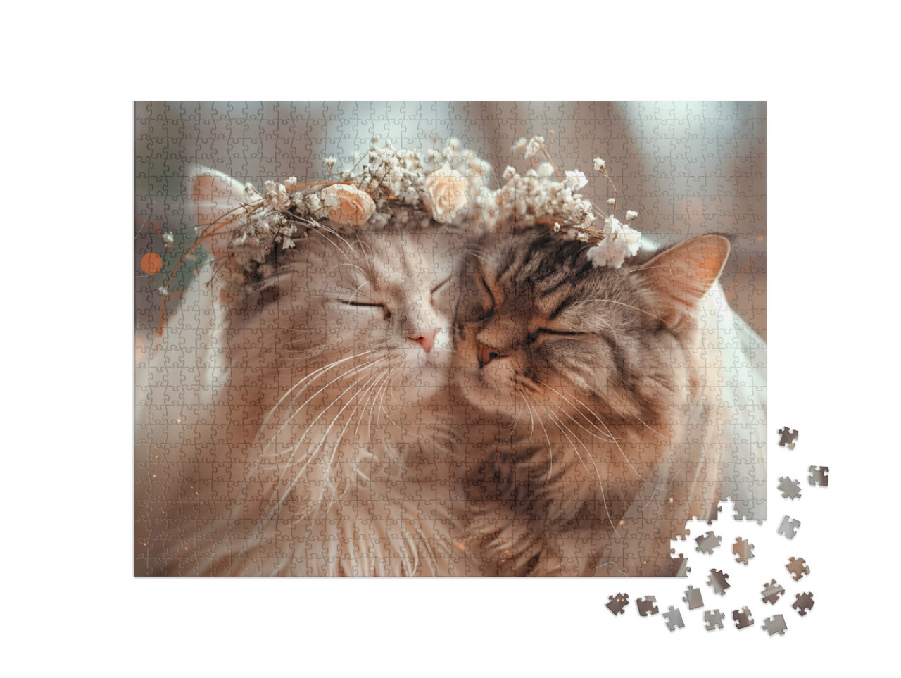 Puzzle de 1000 pièces « Amour de chat pour toujours »