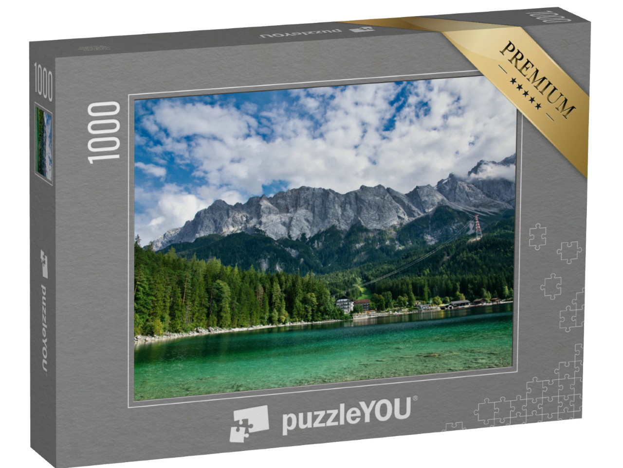 Puzzle de 1000 pièces « Eibsee devant la Zugspitze en Bavière, Allemagne »