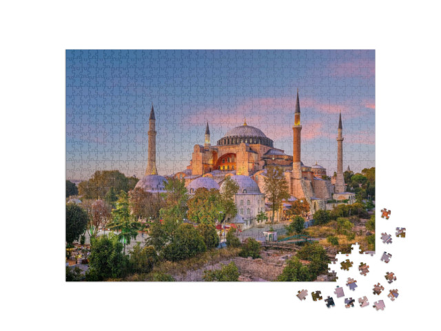 Puzzle de 1000 pièces « Belle vue sur Sainte-Sophie à Istanbul, Turquie »