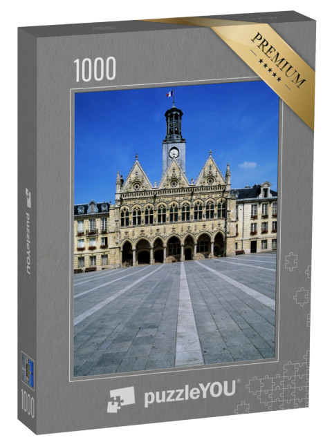 Puzzle de 1000 pièces « la mairie et la place principale de saint-quentin, aisne, picardie, ile-de-france, france, europe »