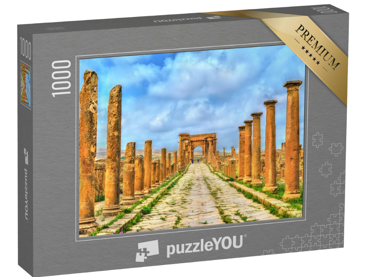 Puzzle de 1000 pièces « Ville en ruines de Timgad, patrimoine culturel de l'UNESCO en Algérie »