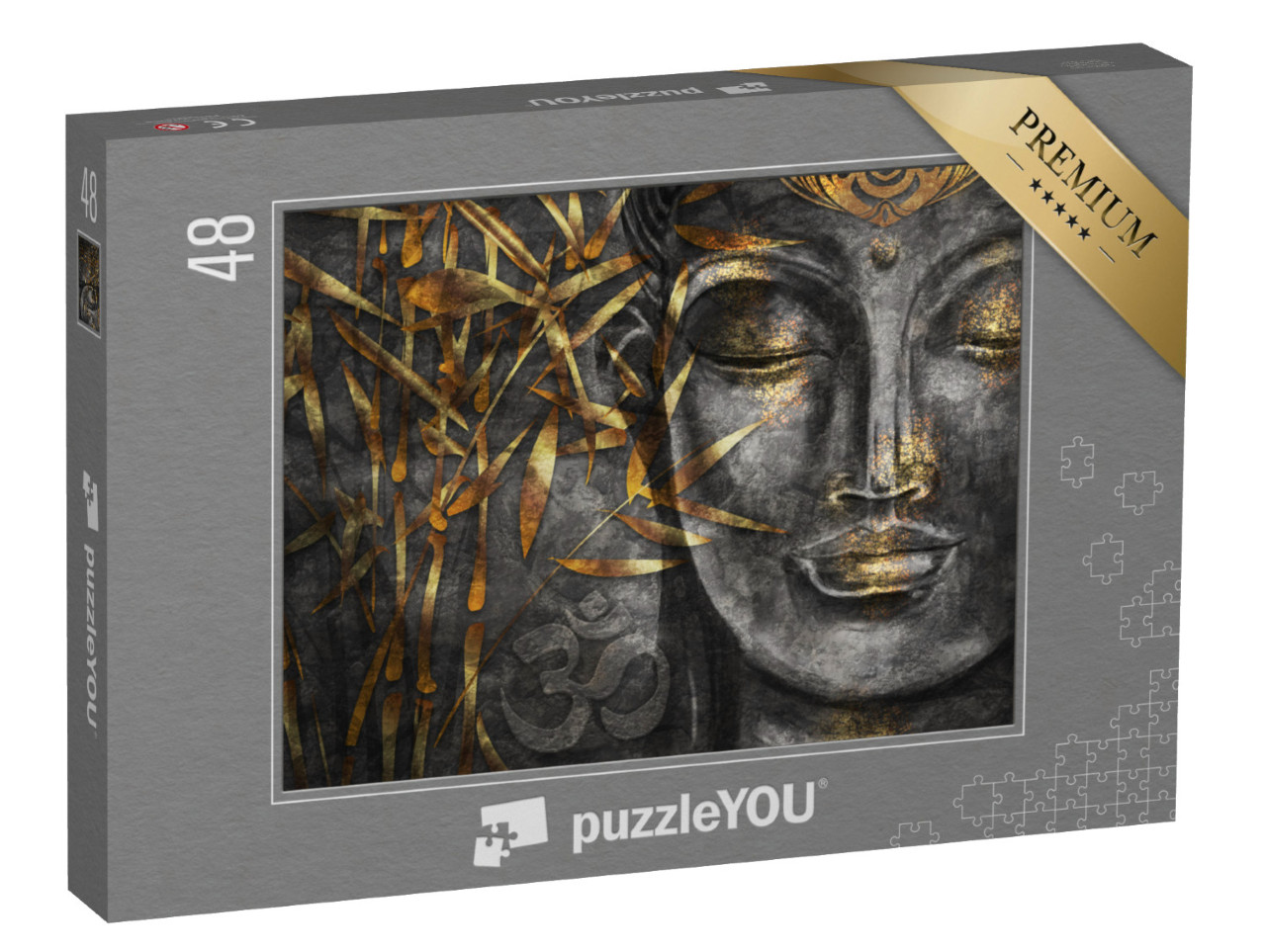 Puzzle de 48 pièces « Art numérique collage combiné avec aquarelle : Bodhisattva Buddha »