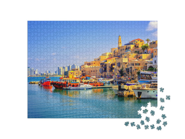 Puzzle de 1000 pièces « Vieille ville, port de Jaffa et skyline de Tel Aviv, Israël »