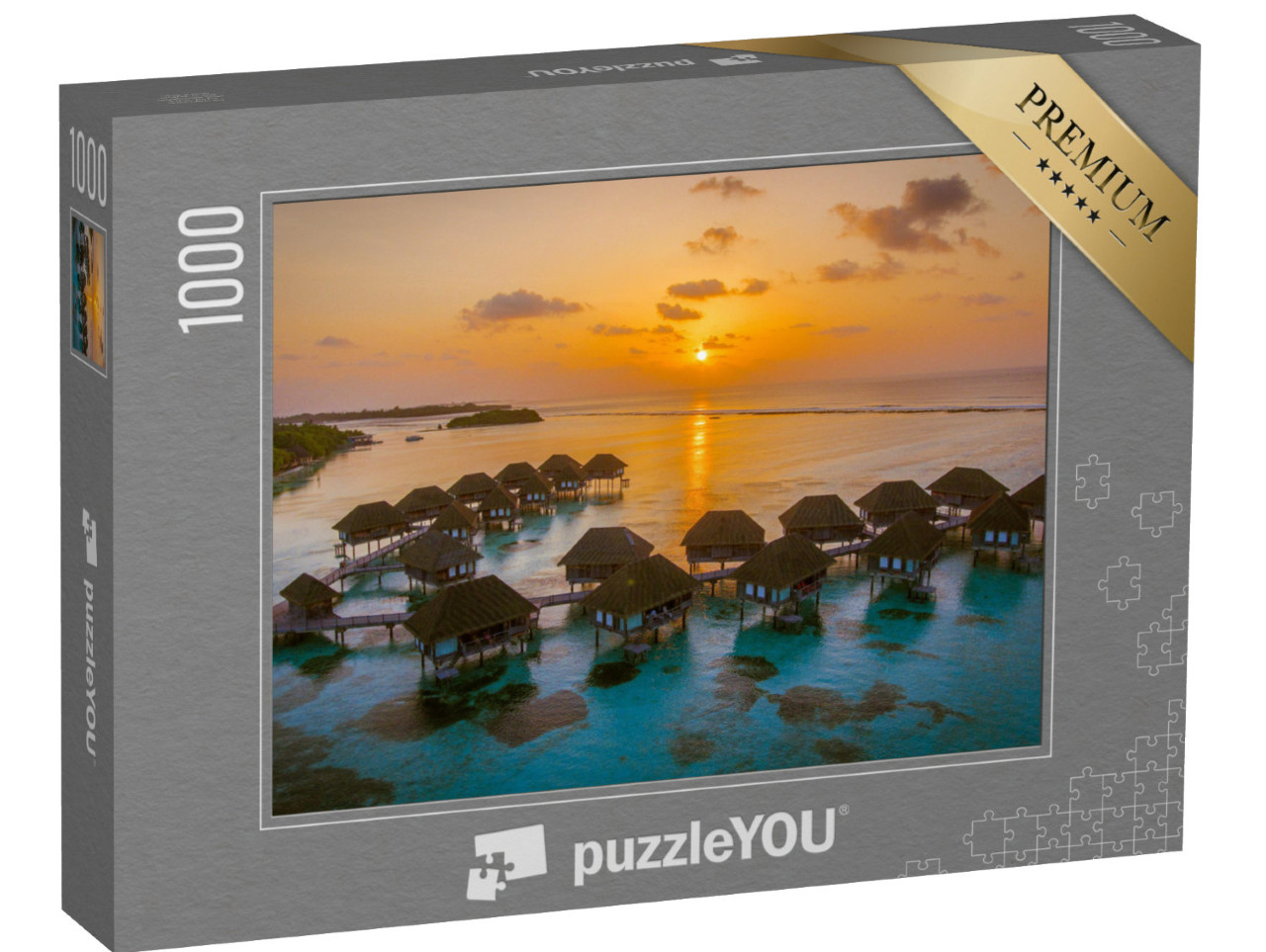 Puzzle de 1000 pièces « Ambiance de soirée paradisiaque, Maldives »