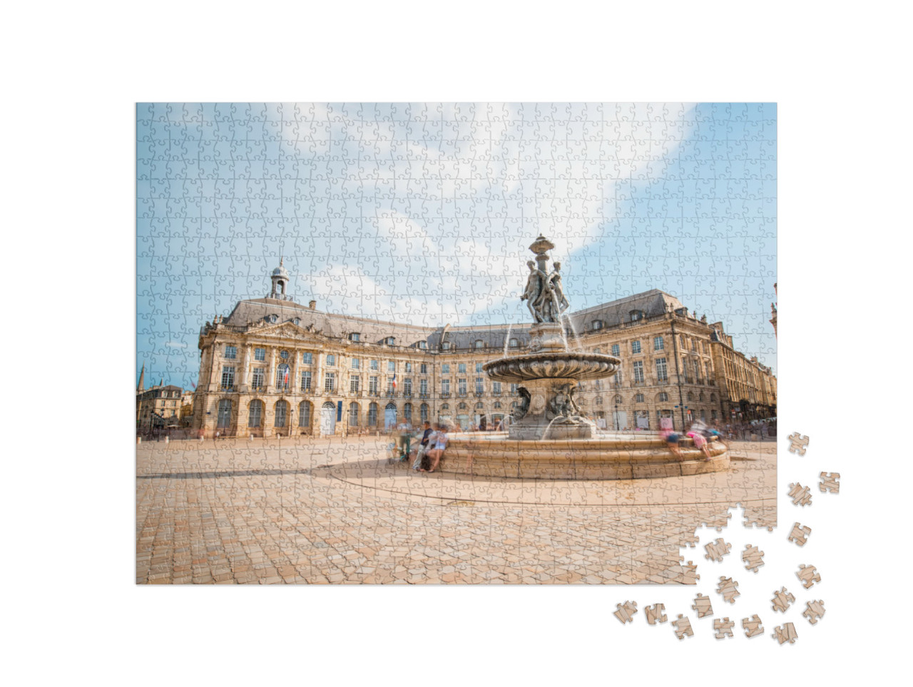 Puzzle de 1000 pièces « Place de la Bourse avec fontaine à Bordeaux »