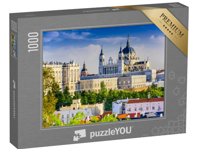 Puzzle de 1000 pièces « L'horizon de Madrid avec la cathédrale Santa Maria et le Palais Royal »