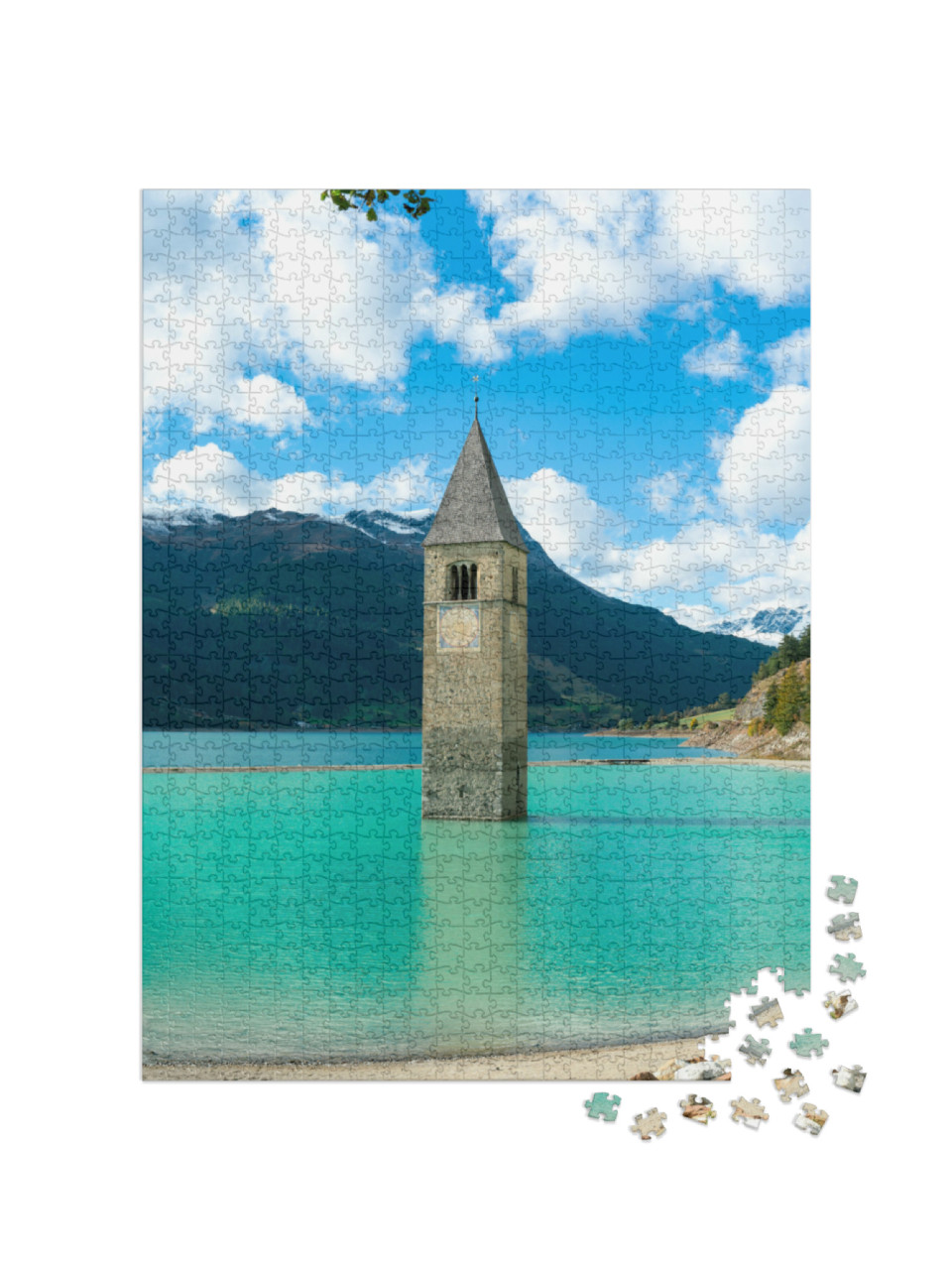 Puzzle de 1000 pièces « Le clocher restant de l'ancien village »