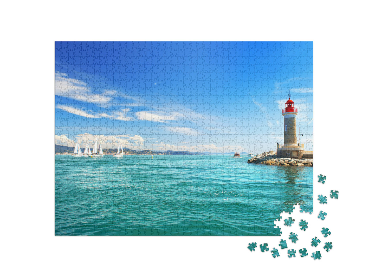 Puzzle de 1000 pièces « Phare de St. Tropez, Riviera française, Cote d' Azur, France »