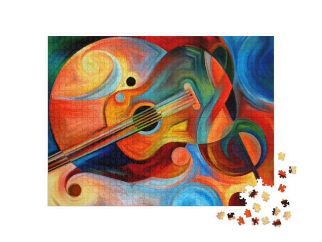 Puzzle de 1000 pièces « Peinture abstraite : musique et rythme »