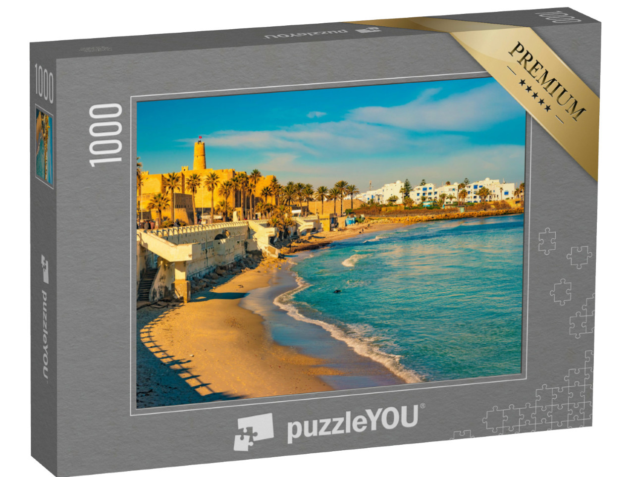 Puzzle de 1000 pièces « Magnifique ville de Monastir en Tunisie au bord de la Méditerranée »