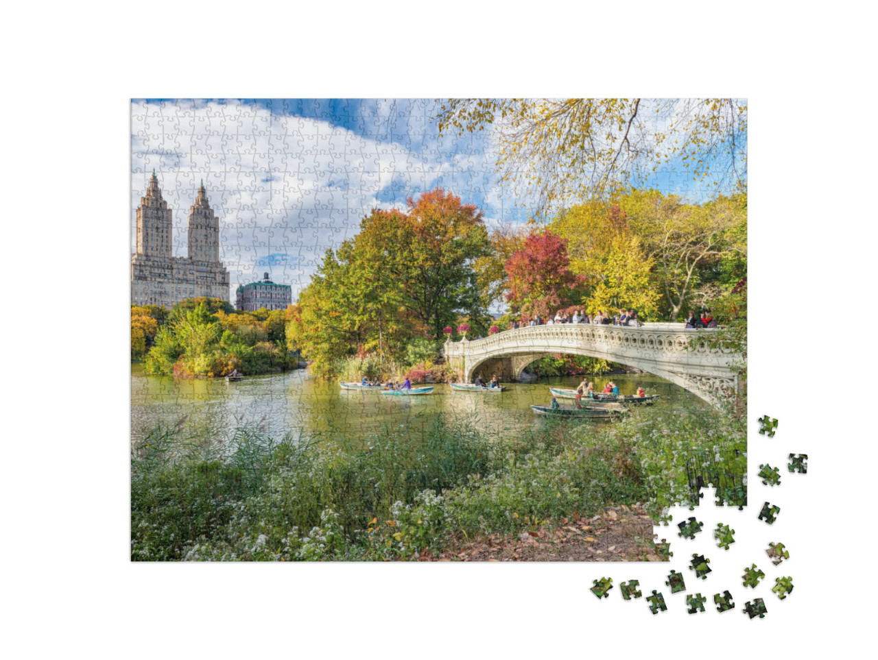 Puzzle de 1000 pièces « Die Bow Bridge im Herbst, Central Park, New York »