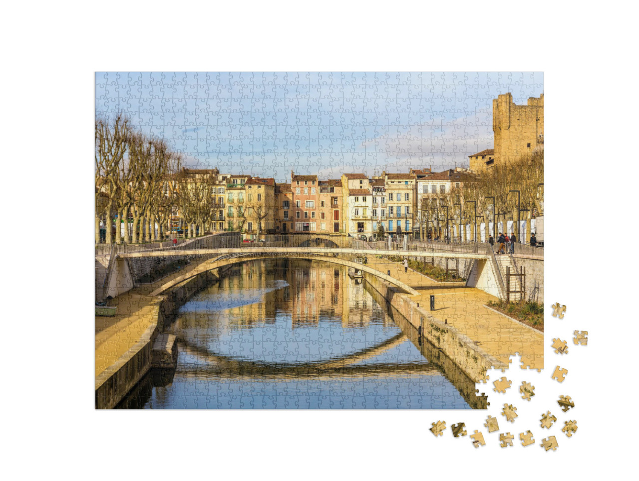 Puzzle de 1000 pièces « Canal de la Robine à Narbonne, Languedoc-Roussillon - France »