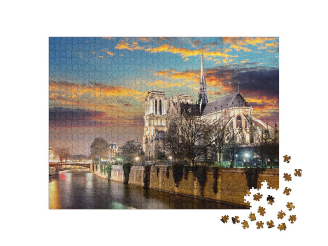 Puzzle de 1000 pièces « Île de la Cite avec la cathédrale Notre-Dame de Paris »