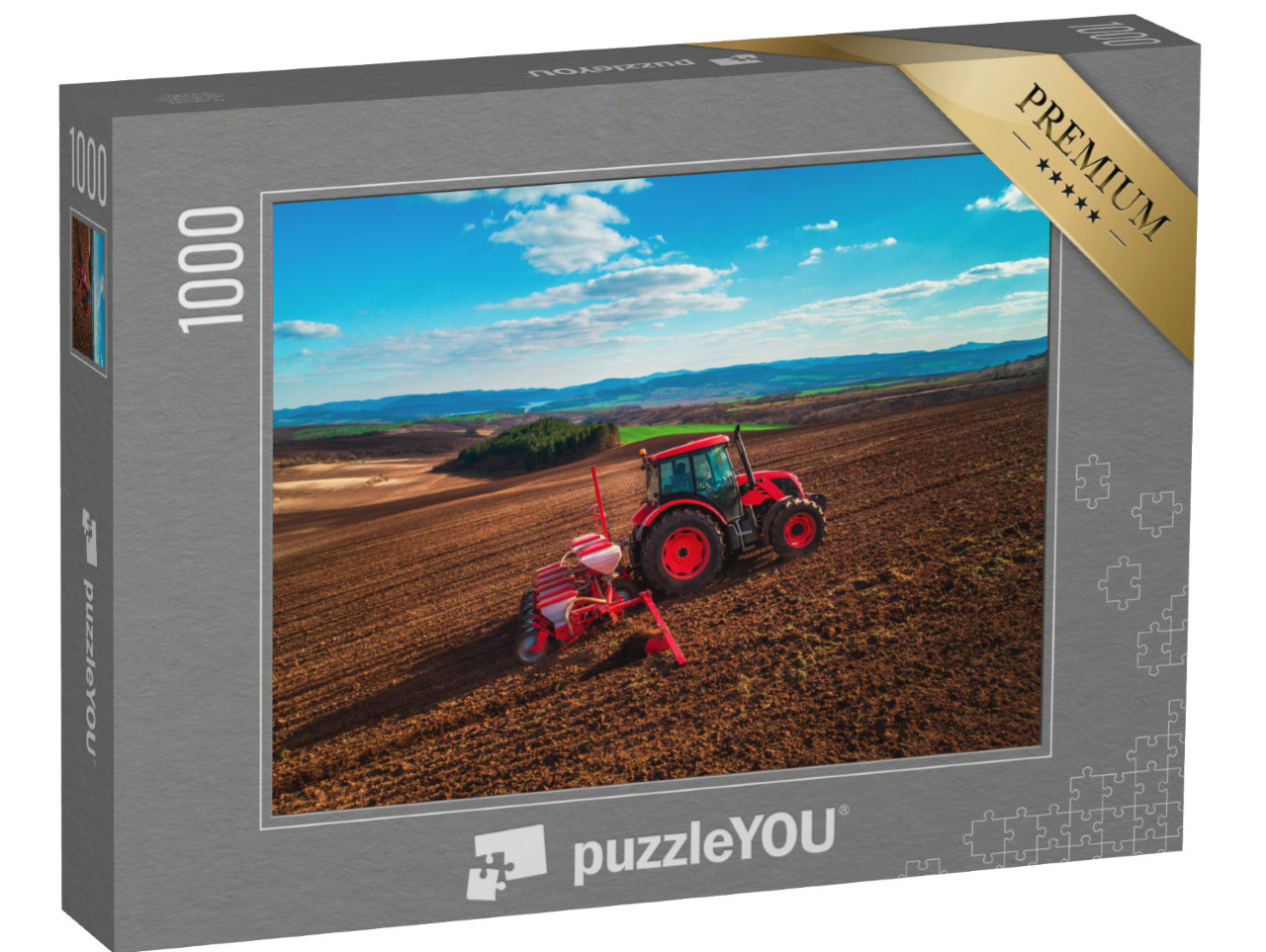 Puzzle de 1000 pièces « Tracteur préparant des terres agricoles »