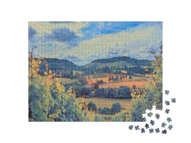 Puzzle de 1000 pièces « dans le style de Paul-Cezanne - vignobles près de Heilbronn, Allemagne »