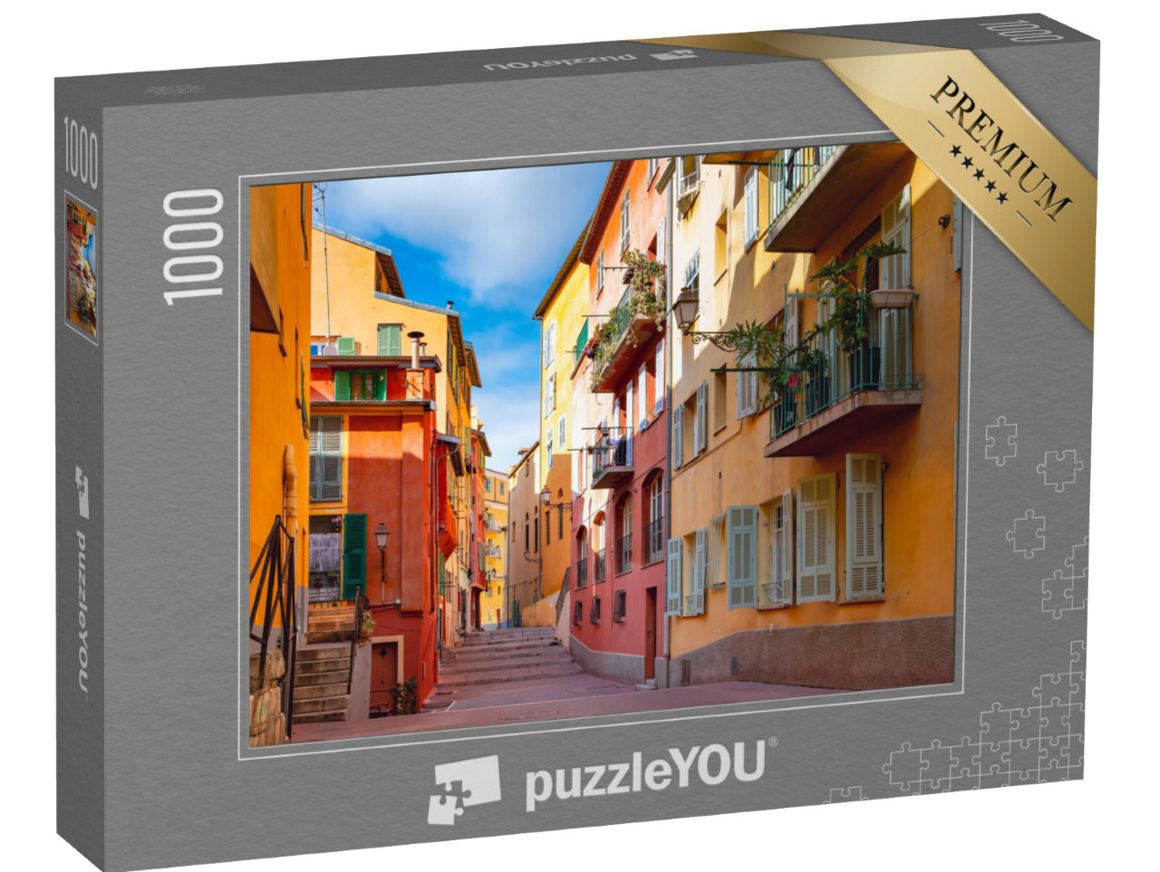 Puzzle de 1000 pièces « Maisons historiques dans la vieille ville de Nice, Riviera française, Cote d'Azur, France »