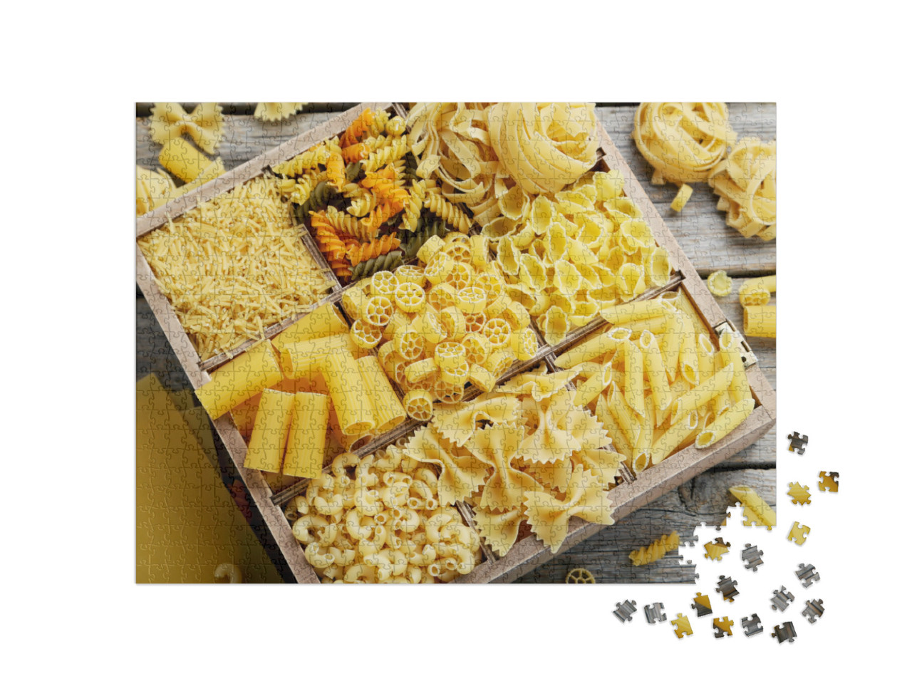 Puzzle de 1000 pièces « Différents types de pâtes »