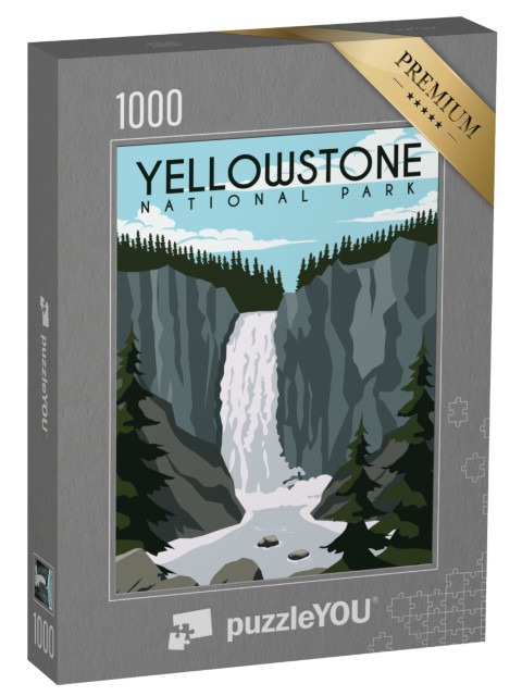 Puzzle de 1000 pièces « Illustration vectorielle : Parc national de Yellowstone »