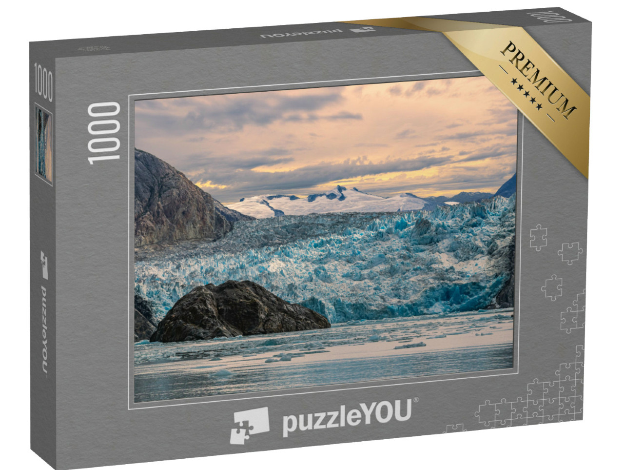 Puzzle de 1000 pièces « Coucher de soleil sur le glacier Sawyer, Alaska »