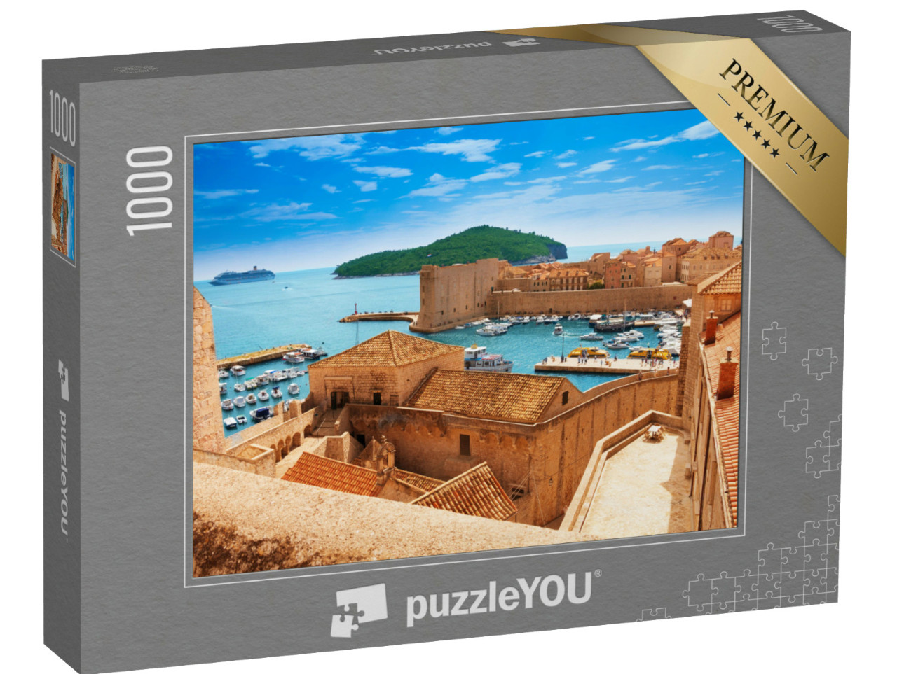 Puzzle de 1000 pièces « Port de Dubrovnik depuis les anciens murs de la ville »