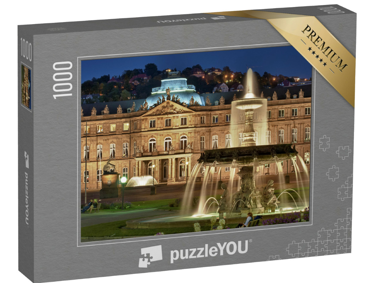 Puzzle de 1000 pièces « Fontaine du "Neuen Schloss" Stuttgart, Allemagne »