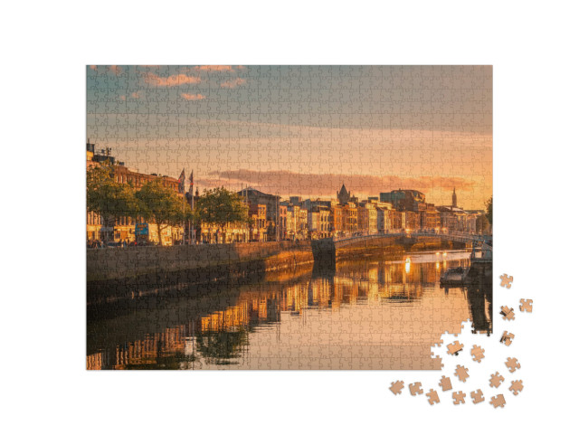 Puzzle de 1000 pièces « Vue sur Dublin au lever du soleil, Irlande »