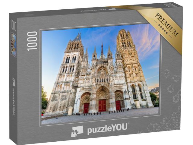 Puzzle de 1000 pièces « Rouen, Normandie, France. La façade ouest de la cathédrale de Rouen, célèbre pour ses tours. »