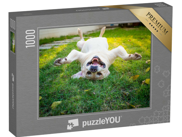Puzzle de 1000 pièces « Labrador Retriever tête en bas sur le dos »
