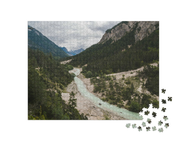Puzzle de 1000 pièces « Isar sauvage dans les Alpes autrichiennes »