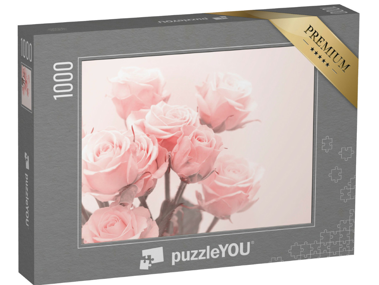 Puzzle de 1000 pièces « Roses rose pâle dans une lumière douce »