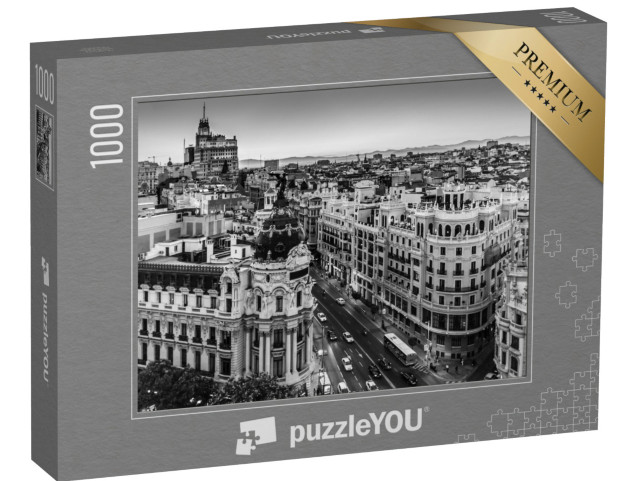 Puzzle de 1000 pièces « Gran Via, principale rue commerçante de Madrid, Espagne »