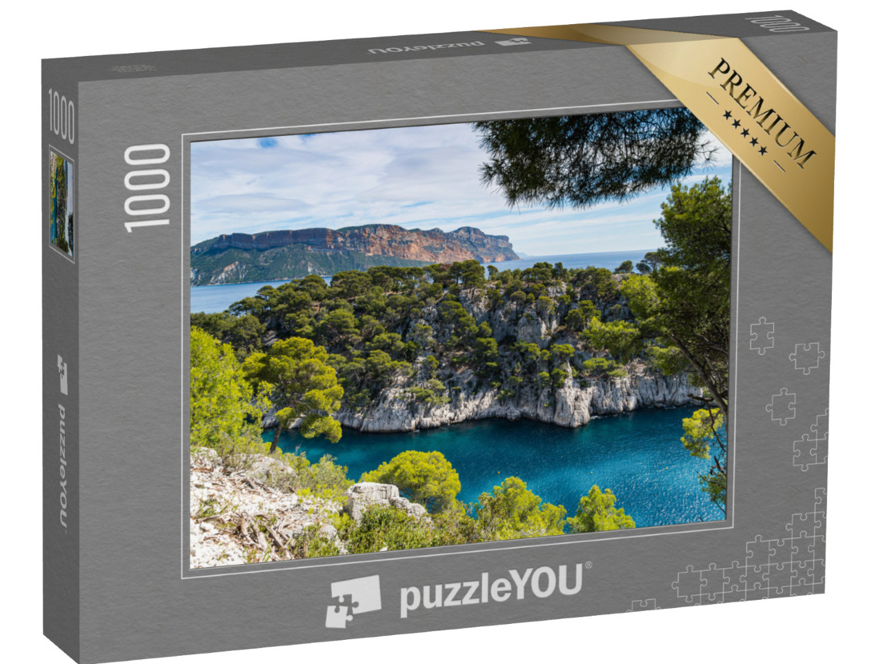 Puzzle de 1000 pièces « Fjords français, Parc national des Calanques, Calanque d'En Vau, Cassis, Côte de Provence »