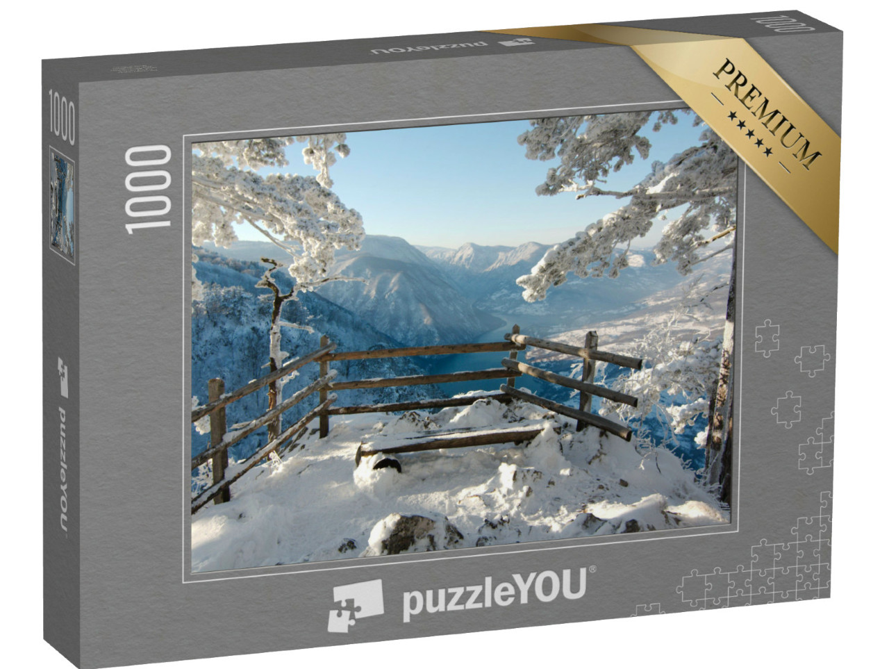 Puzzle de 1000 pièces « Vue sur la rivière Drina, montagnes de Tarage, Serbie »
