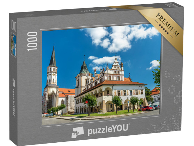 Puzzle de 1000 pièces « Hôtel de ville et église Saint-Jacques à Levoca, patrimoine mondial de l'UNESCO, Slovaquie »