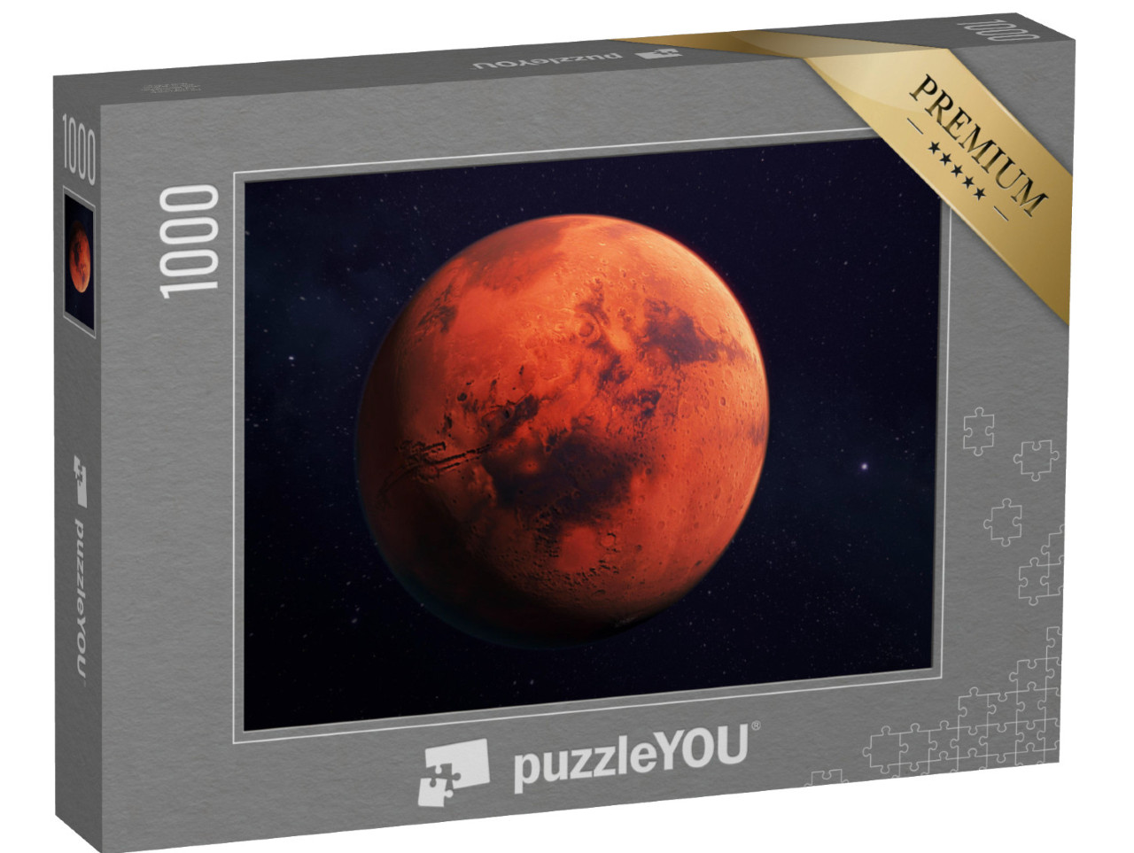 Puzzle de 1000 pièces « Mars, la planète rouge, rendu 3D avec caractéristiques de surface »