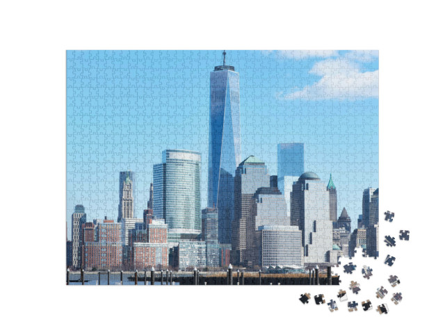 Puzzle de 1000 pièces « Skyline de Manhattan avec la tour One World Trade Center »