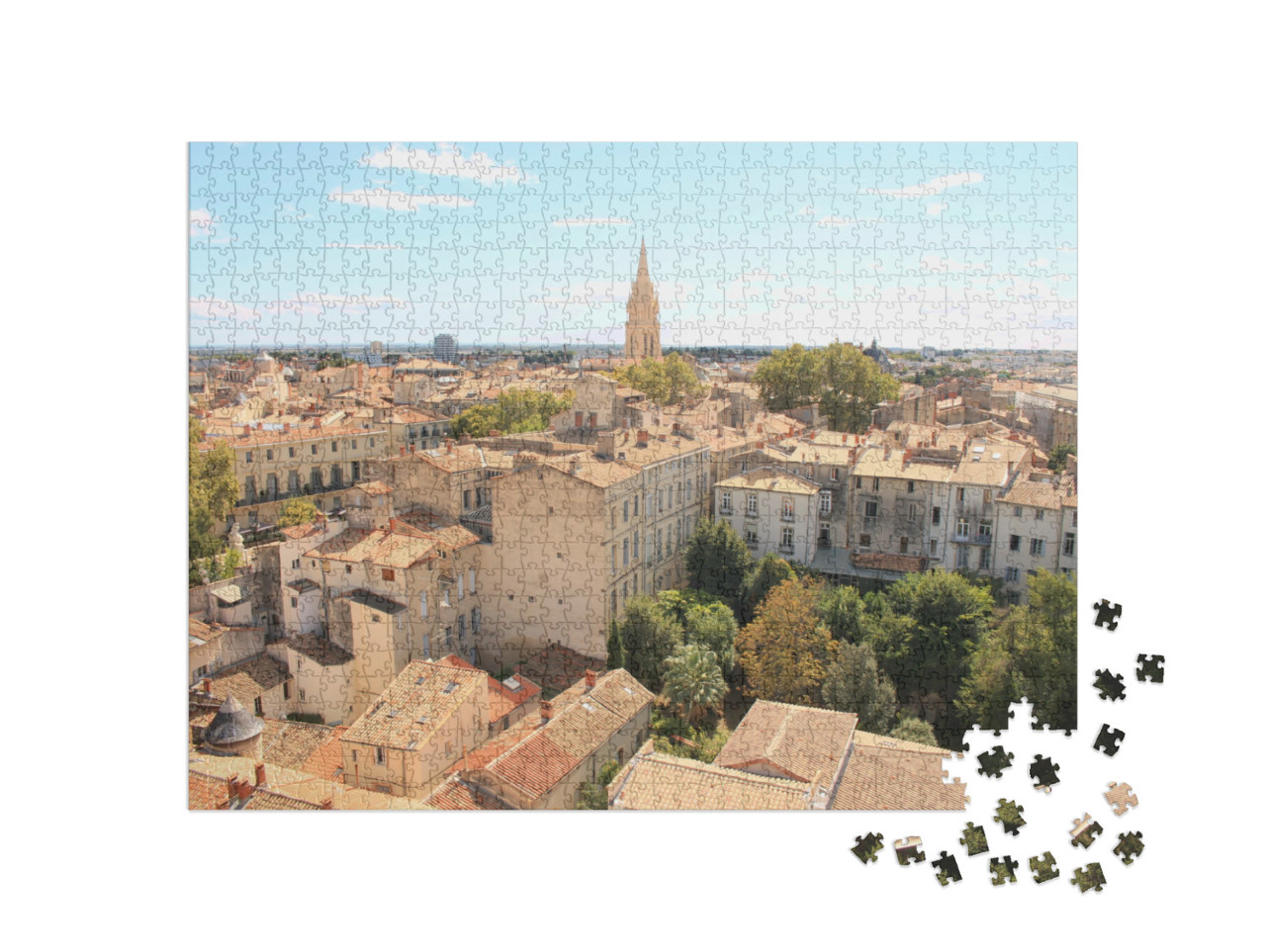 Puzzle de 1000 pièces « Centre historique de Montpellier, chef-lieu du département de l'Hérault »