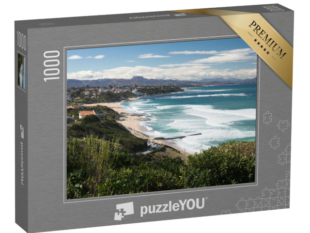 Puzzle de 1000 pièces « côte atlantique pittoresque sous un ciel bleu ensoleillé à bidart, pays basque, france »
