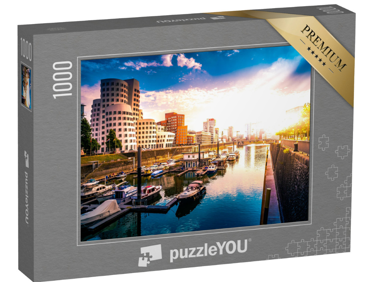 Puzzle de 1000 pièces « Le port des médias sur le Rhin à Düsseldorf »