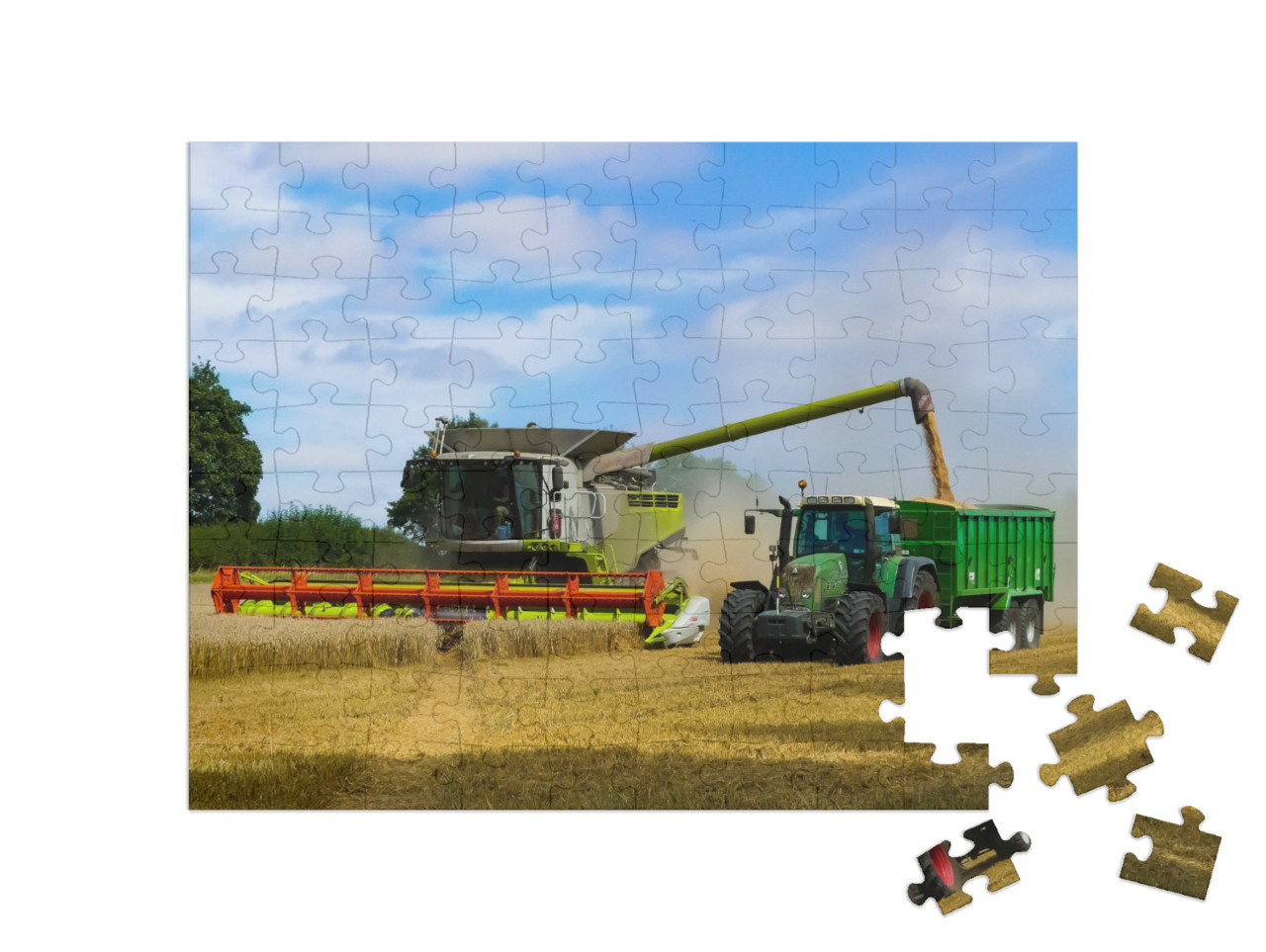 Puzzle de 100 pièces « Tracteur avec remorque, Oxfordshire »