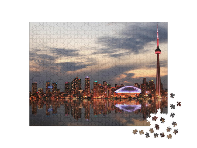 Puzzle de 1000 pièces « Coucher de soleil à Toronto, Ontario, Canada »