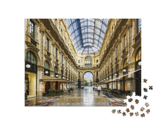 Puzzle de 1000 pièces « Dôme en verre de la Galleria Vittorio Emanuele à Milan, Italie »