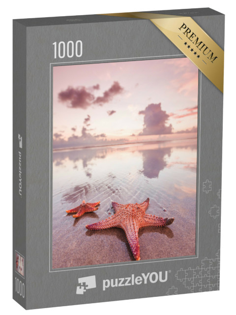 Puzzle de 1000 pièces « Deux étoiles de mer sur la plage, Bali, Double Six Beach »